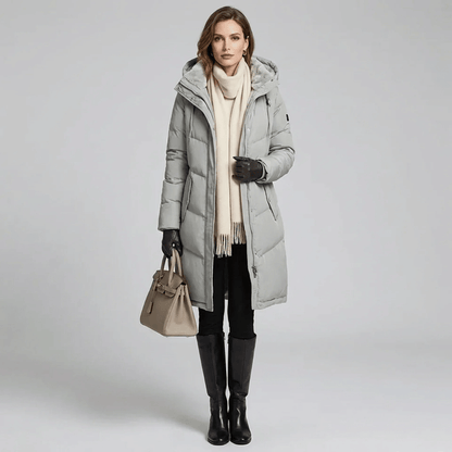 Parka Feminina Grossa com Pelúcia e Capuz