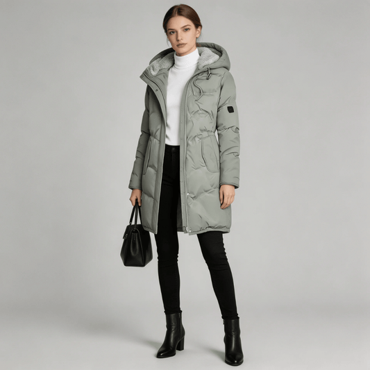 Parka Feminina Grossa com Pelúcia e Capuz