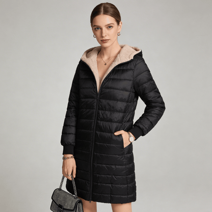 Jaqueta Feminina Puffer Longa com Pelúcia