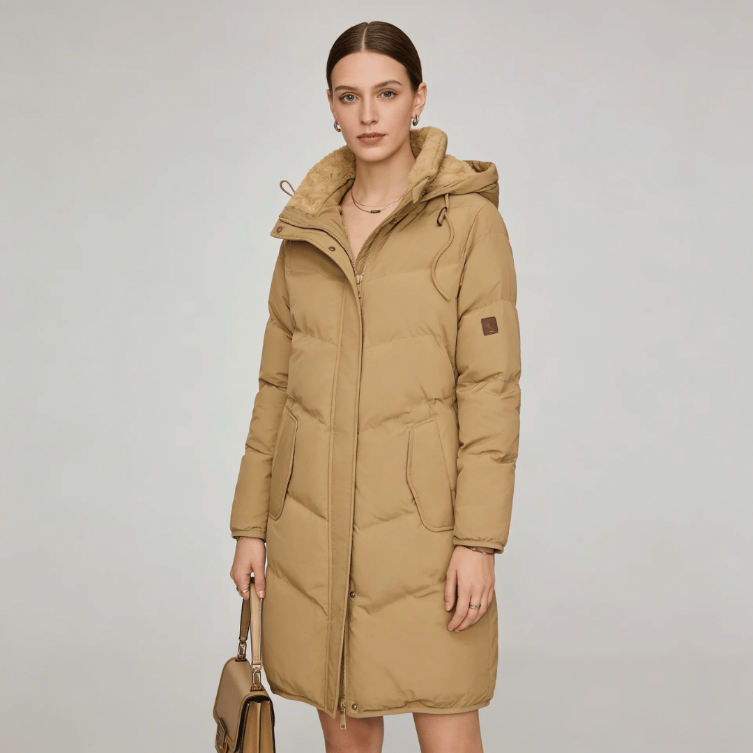 Parka Feminina Grossa com Pelúcia e Capuz