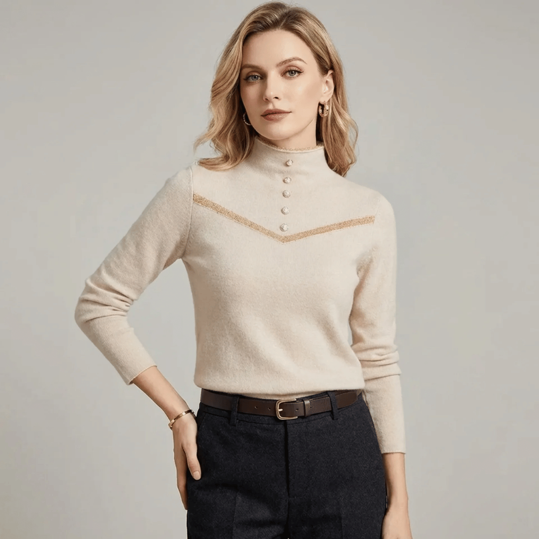 Suéter Feminino Peluciado com Botões Diana