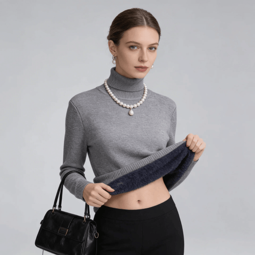 Suéter Feminino Gola Alta Peluciado