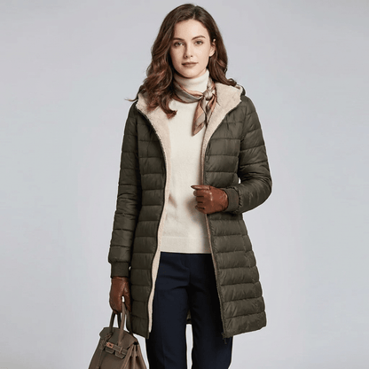 Jaqueta Feminina Puffer Longa com Pelúcia