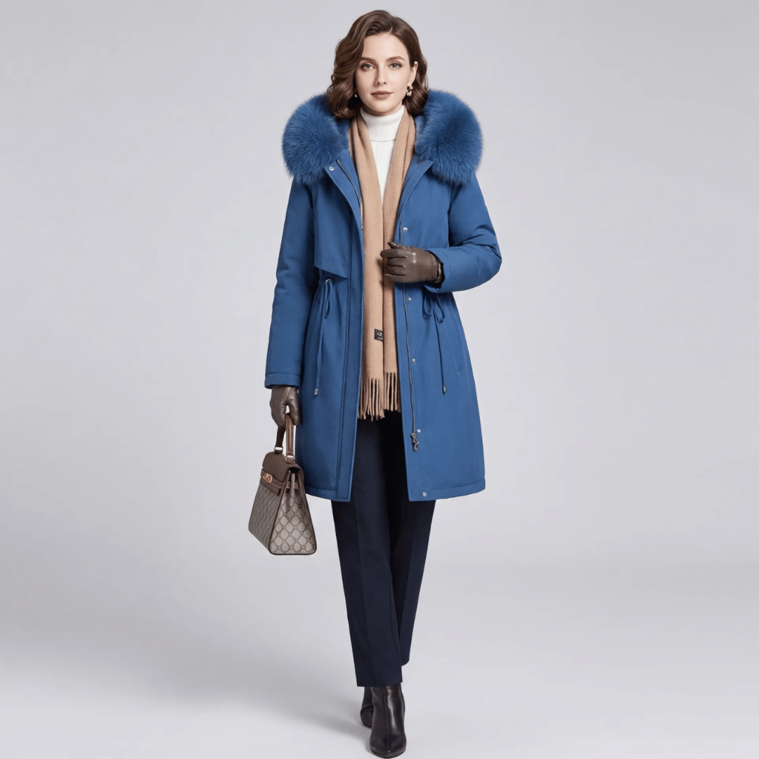 Trench Coat Feminino com Pelúcia e Capuz